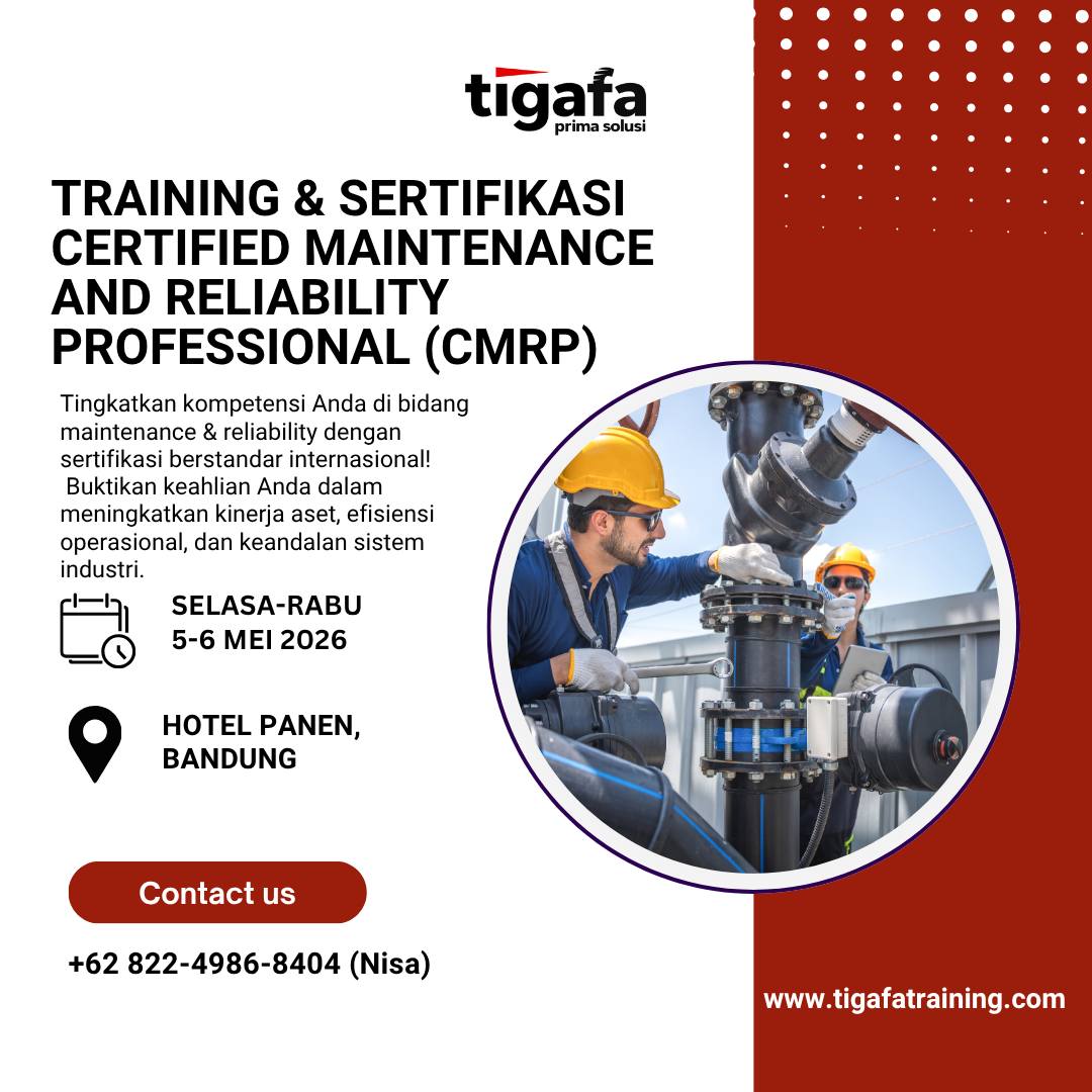 Public Training Certified Maintenance and Reliability Professional CMRP Bandung